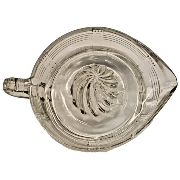 Vintage 8” Clear Ribbed GLASS CITRUS JUICER Orange Lemon Juice Reamer Squeezer - Picture 2 of 6